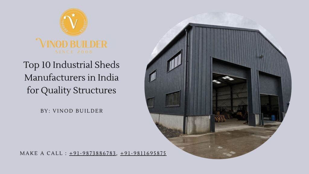 Industrial shed with branding and contact details
